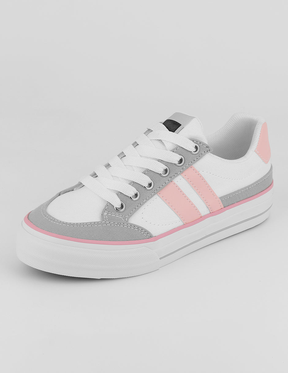 Tenis con cordones  Urban en Textil – Blanco