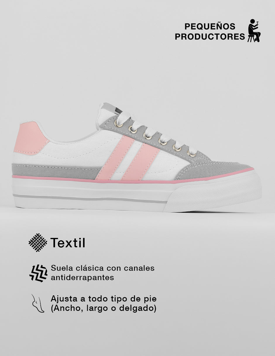 Tenis con cordones  Urban en Textil – Blanco