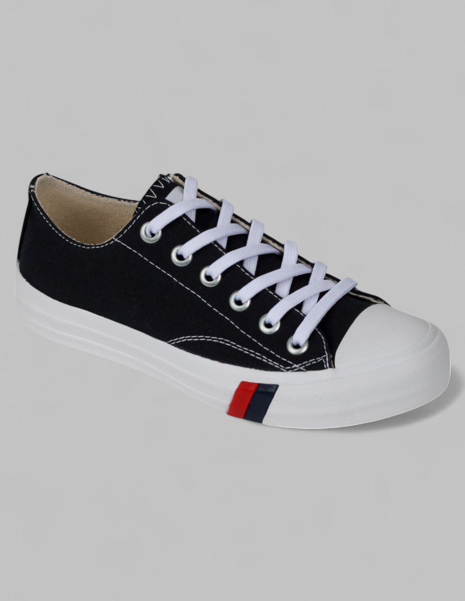 Tenis con cordones Play Textil - Negro