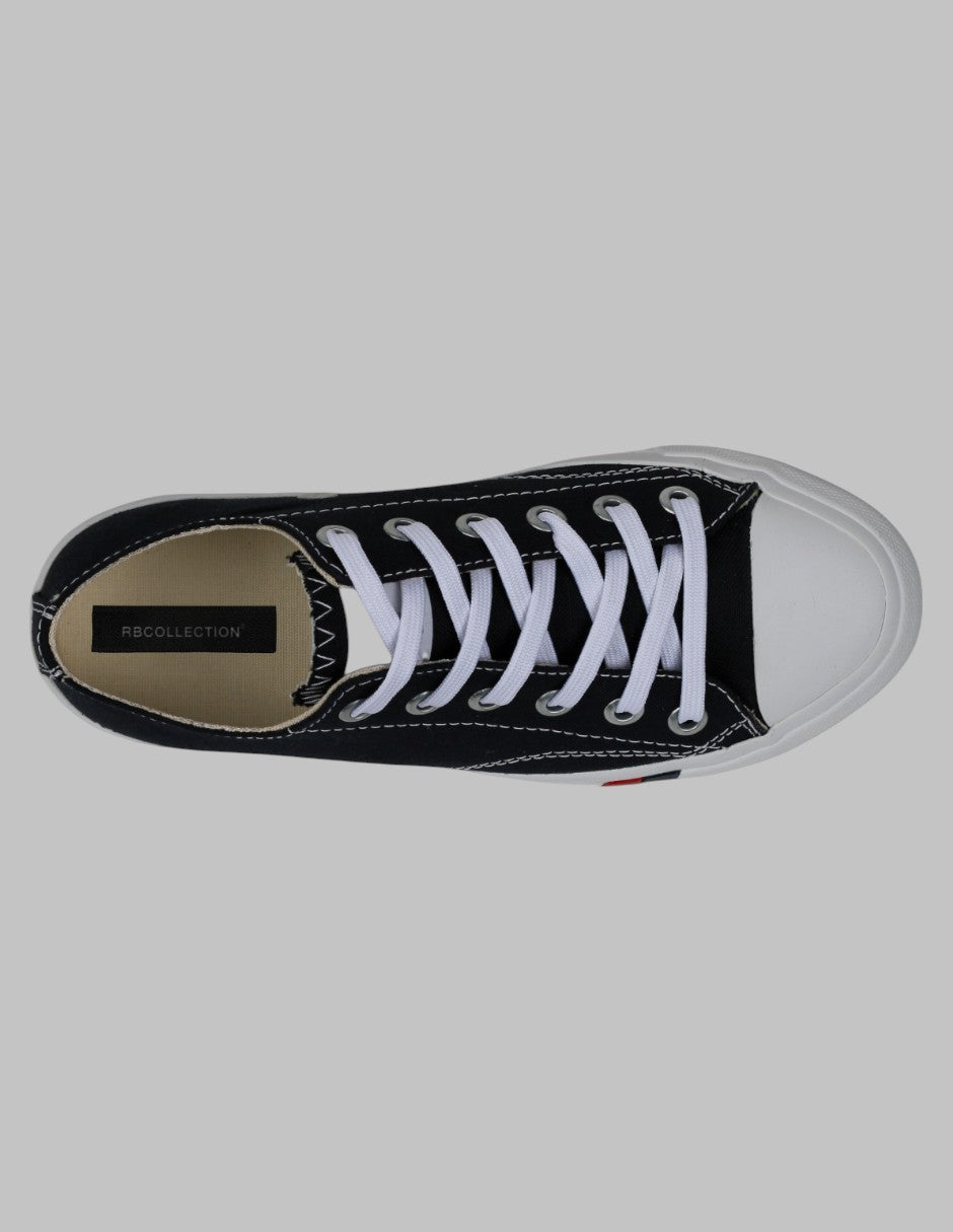 Tenis con cordones Play Textil - Negro