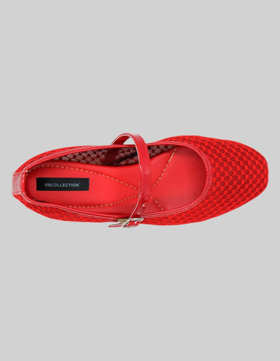 Mary Jane Nature en Textil – Rojo