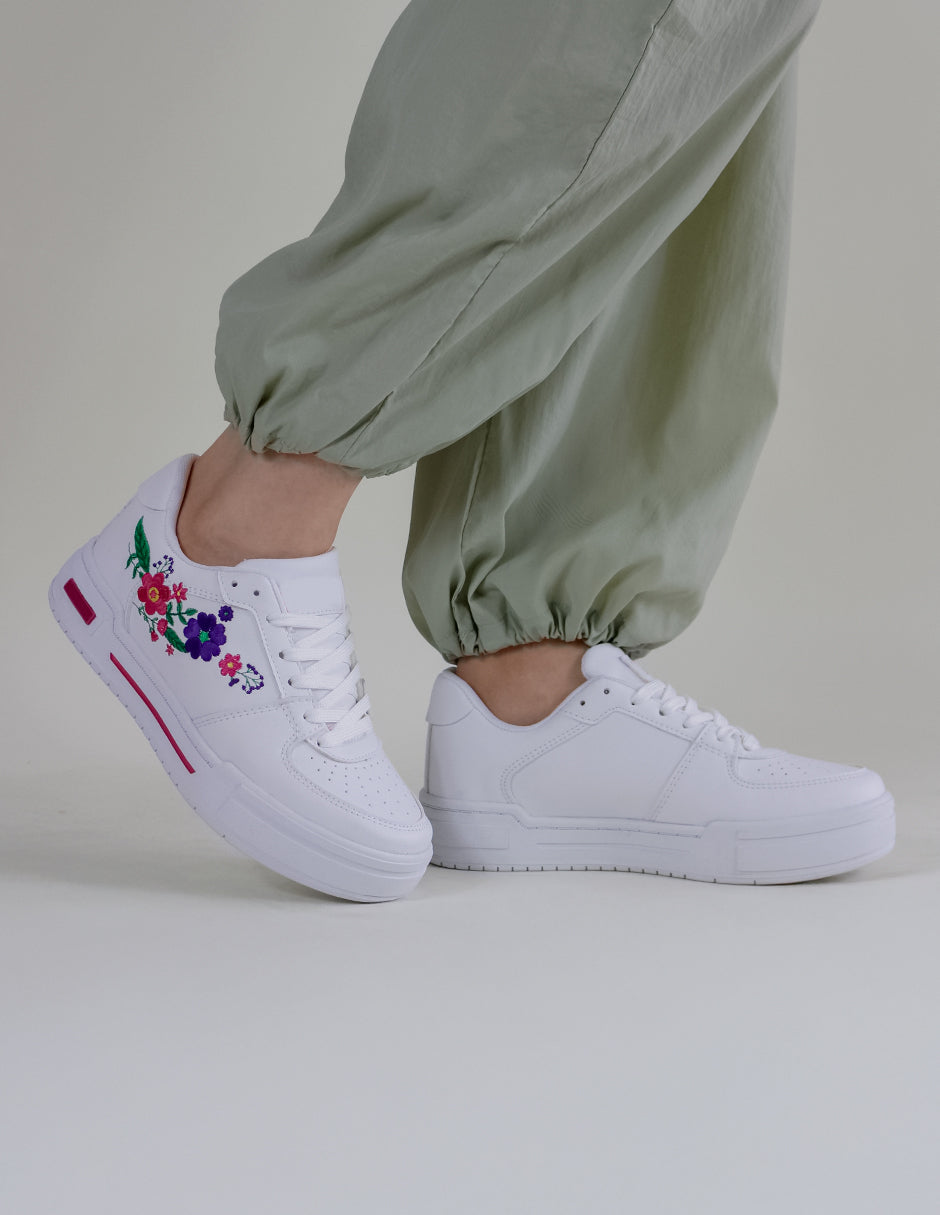 Tenis con cordones Urban Piel vegana - Blanco