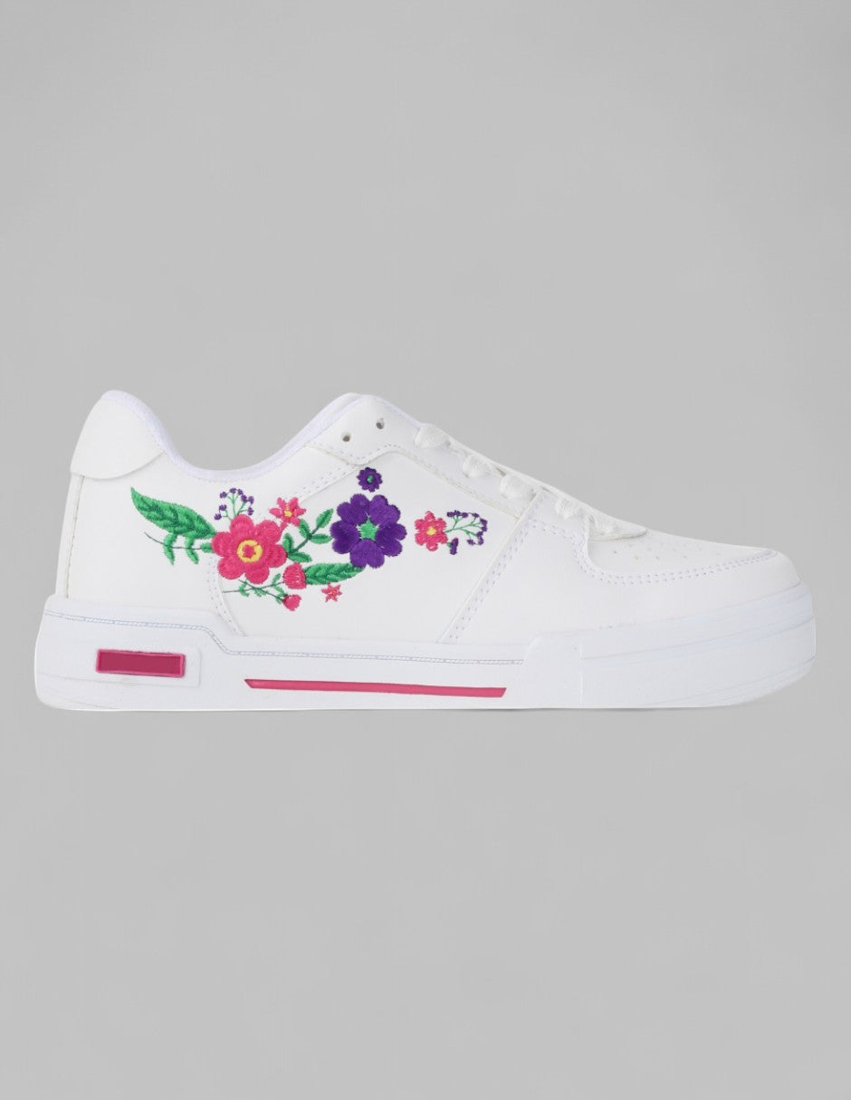 Tenis con cordones Exterior Piel vegana Color Blanco Para Mujer De RBCOLLECTION