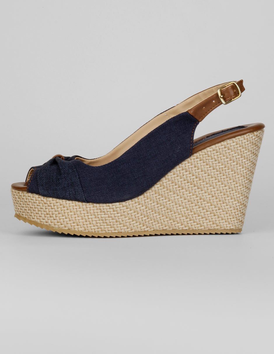 Sandalias con plataforma Exterior Textil Color Azul Para Mujer De RBCOLLECTION