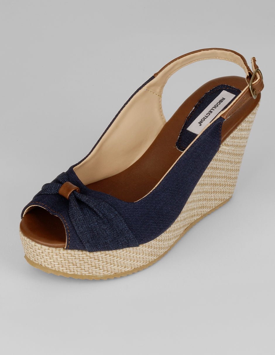 Sandalias con plataforma Naia en Textil – Azul