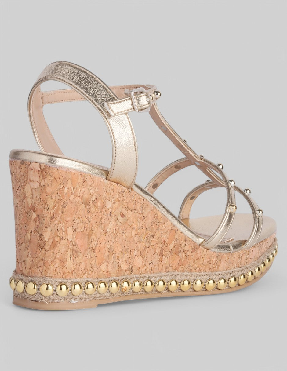 Sandalias con plataforma Classy en Piel vegana - Dorado