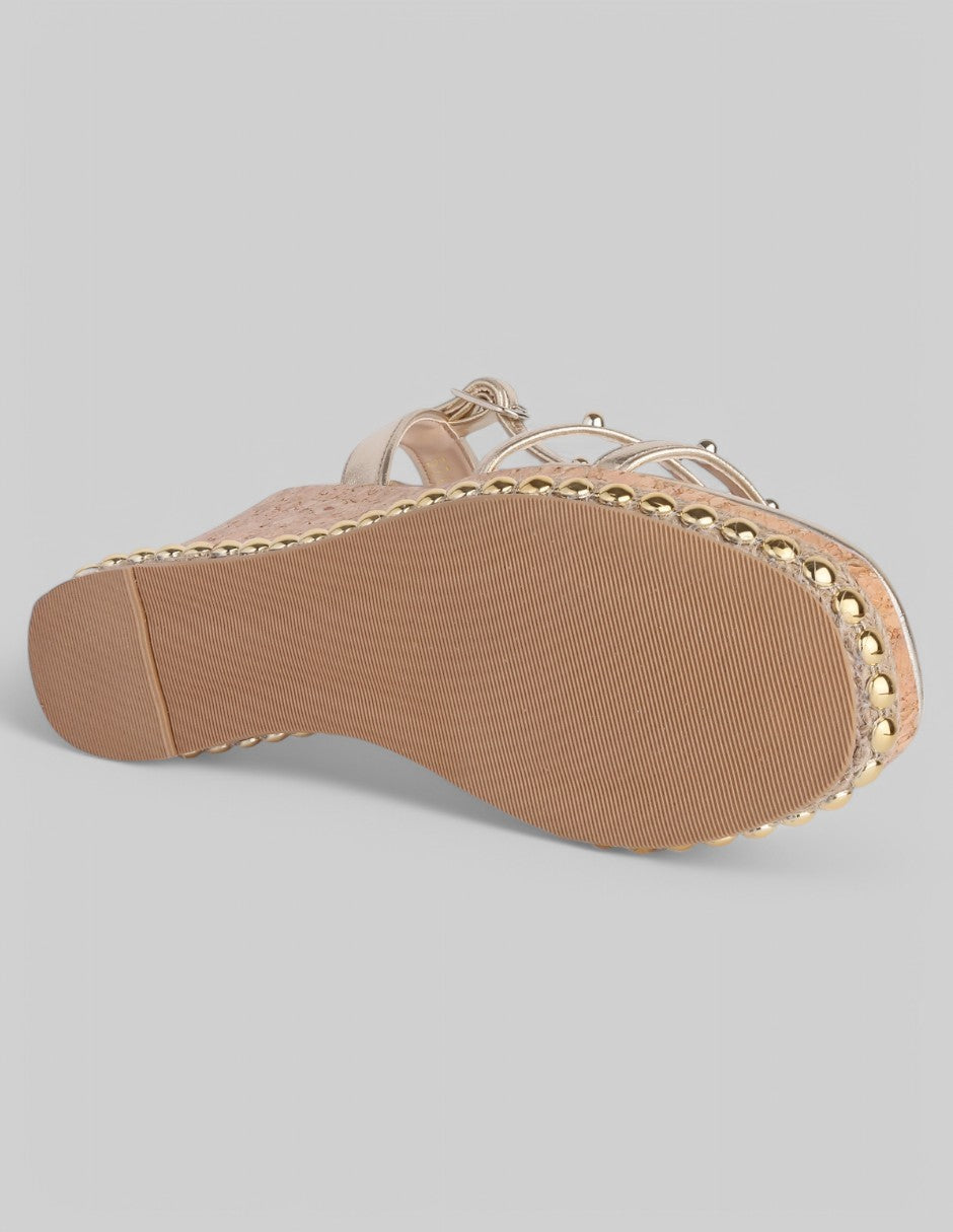 Sandalias con plataforma Classy en Piel vegana - Dorado
