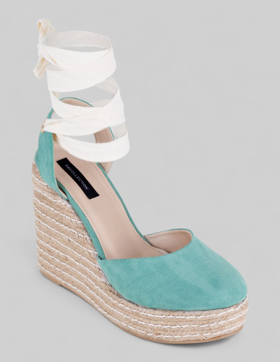 Tacón puente Naia en Gamuza – Verde