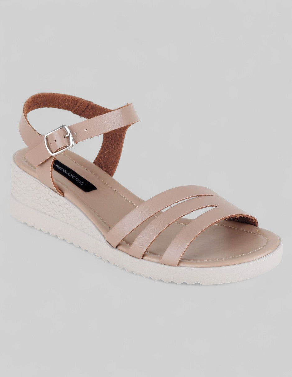 Sandalias con plataforma Soft en Piel vegana – Beige