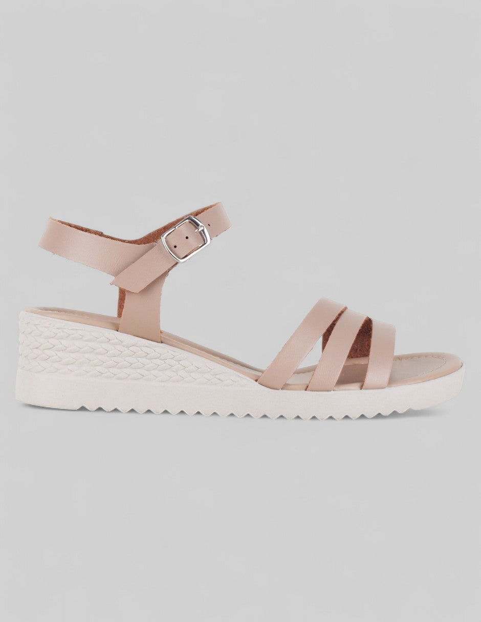 Sandalias con plataforma Soft en Piel vegana – Beige
