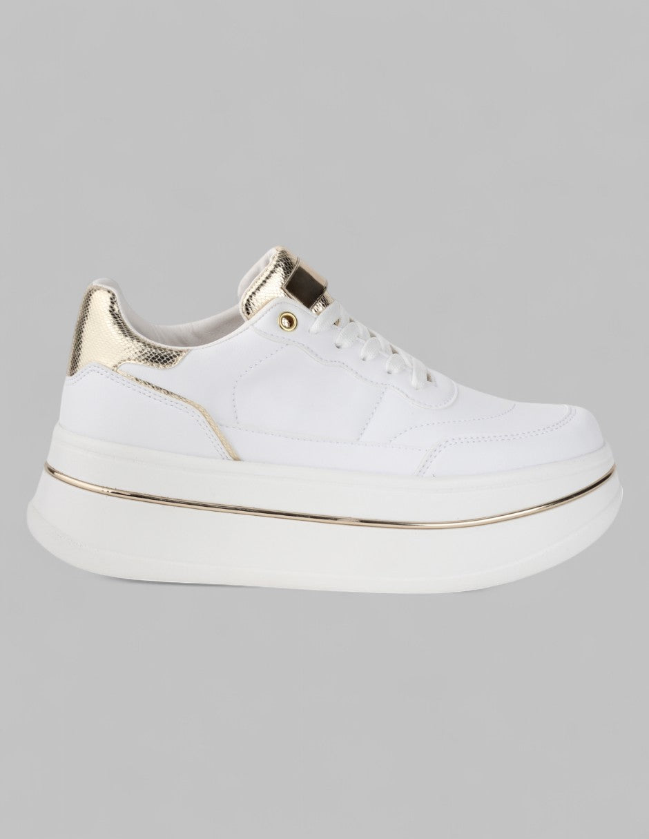 Tenis tipo deportivo Exterior Piel vegana Color Beige Para Mujer De RBCOLLECTION