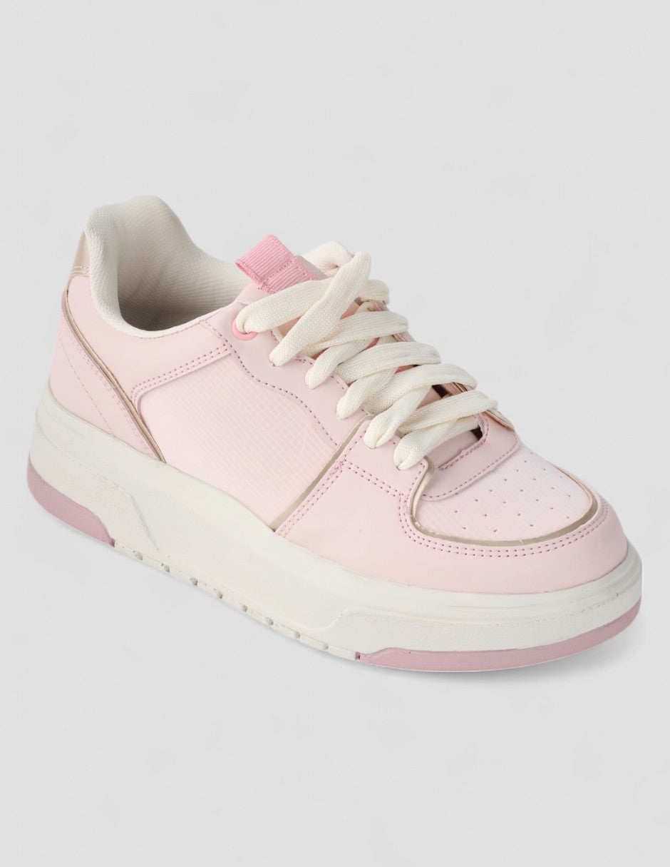Tenis con cordones Urban Piel vegana - Rosa