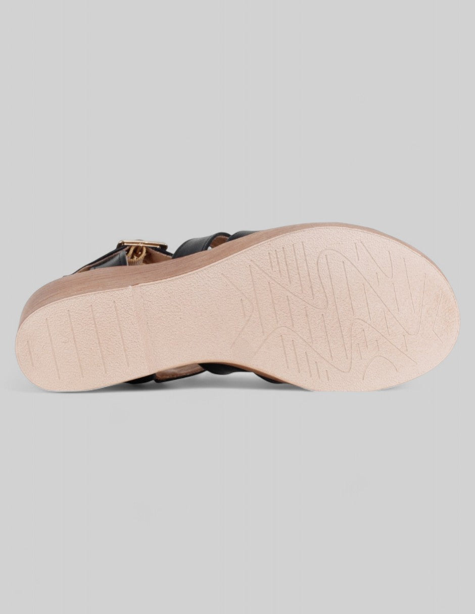 Sandalias con plataforma Naia en Piel vegana – Negro