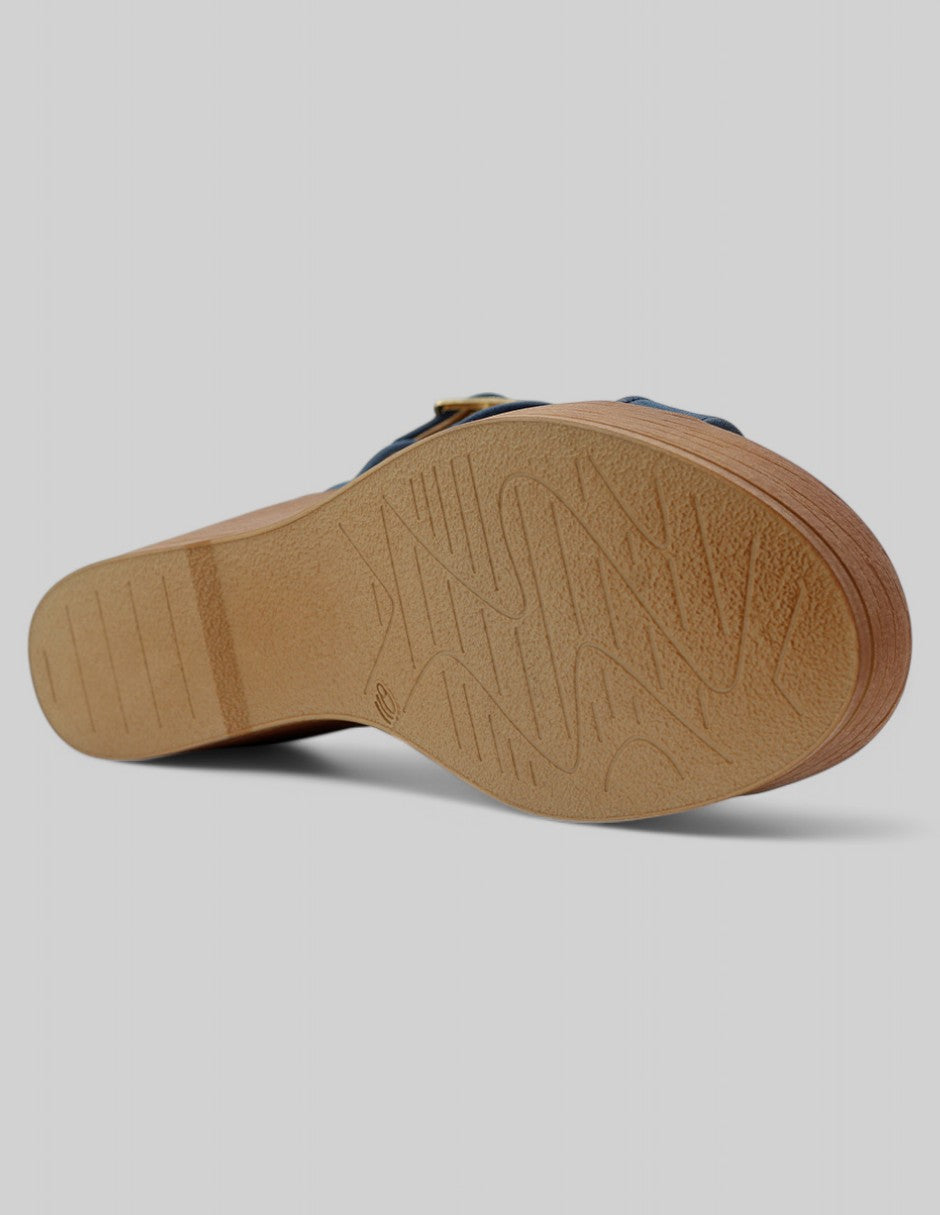 Sandalias con plataforma Been en Piel vegana - Azul