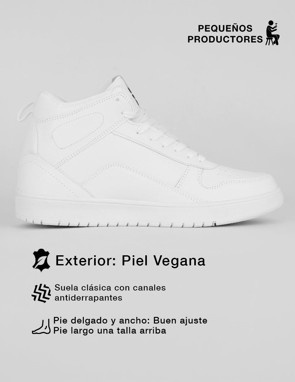 tenis botín Urban en Piel vegana – Blanco