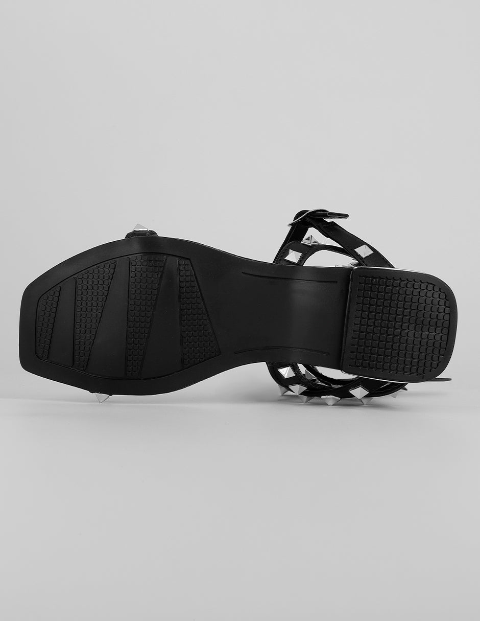 Sandalias de piso Brunna en Piel vegana – Negro