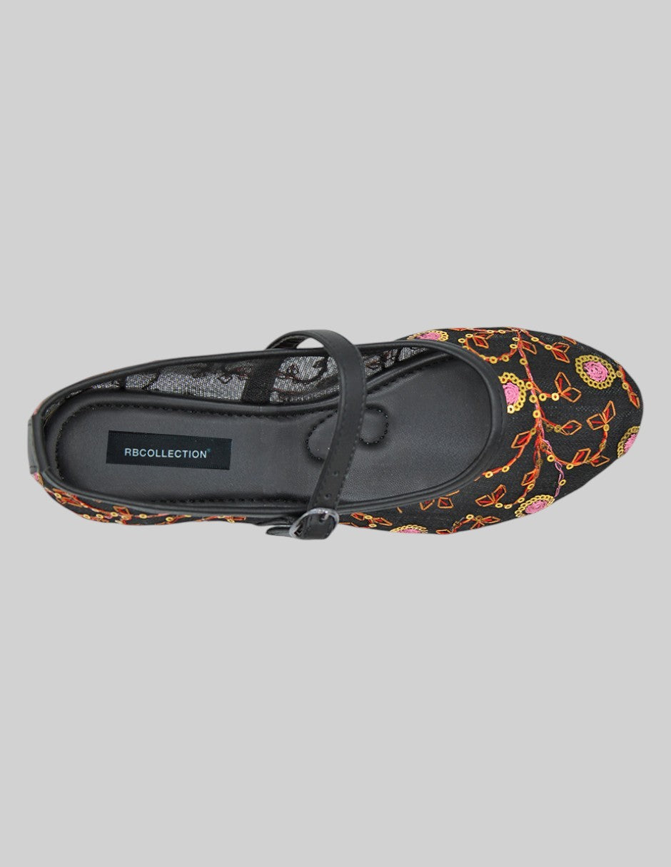 Mary Jane Nature en Textil – Negro