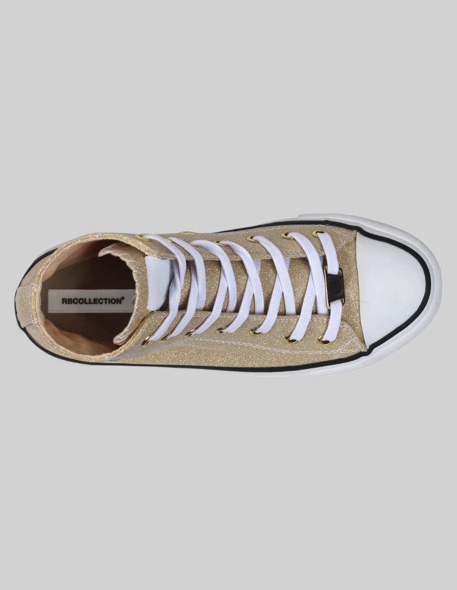 Tenis botín Itala Sintético - Dorado