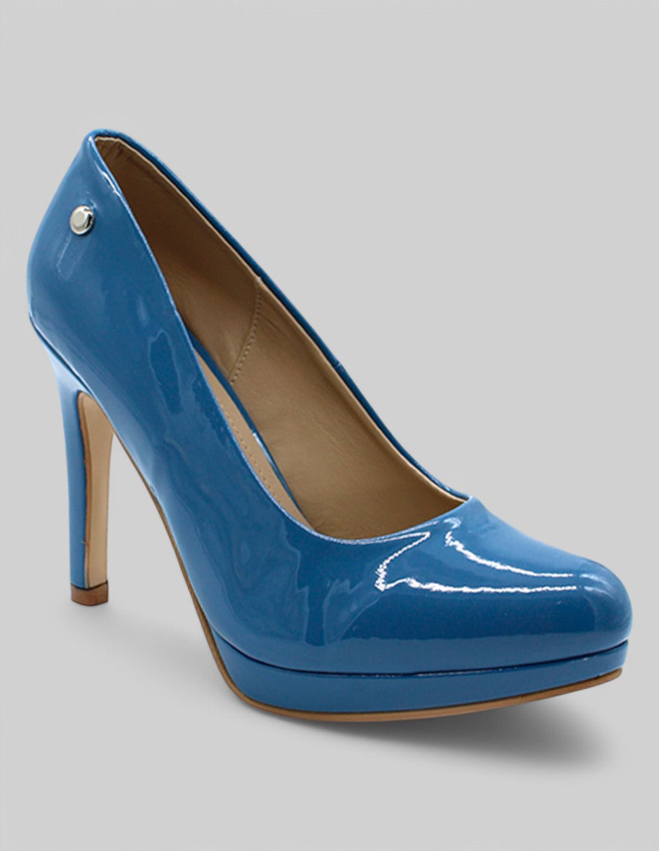 Zapatillas Exterior Charol Color Azul Para Mujer De RBCOLLECTION