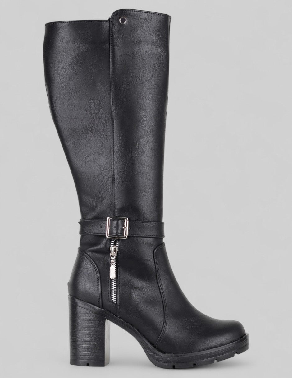 Botas altas Hella en Piel vegana – Negro