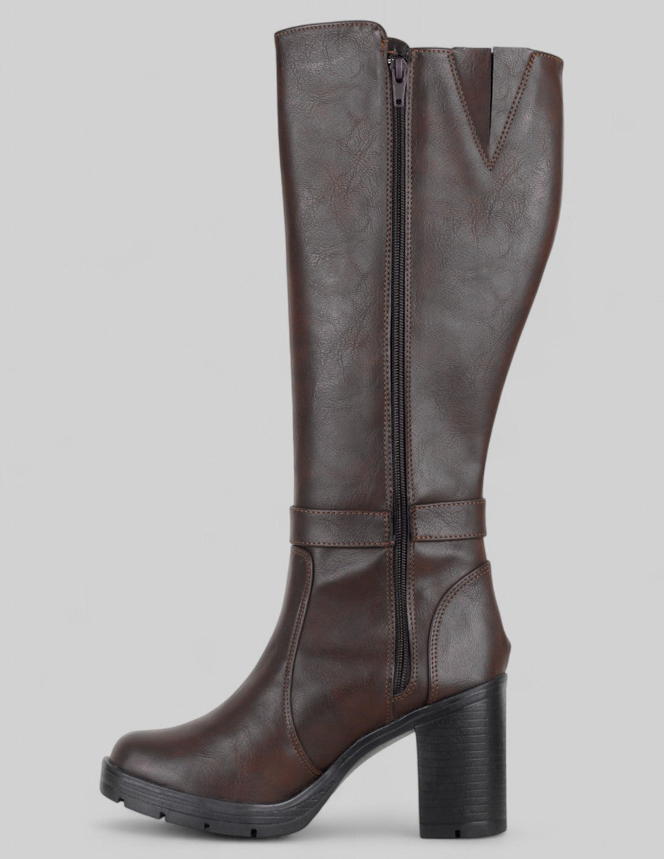 Botas altas Hella en Piel vegana – Café