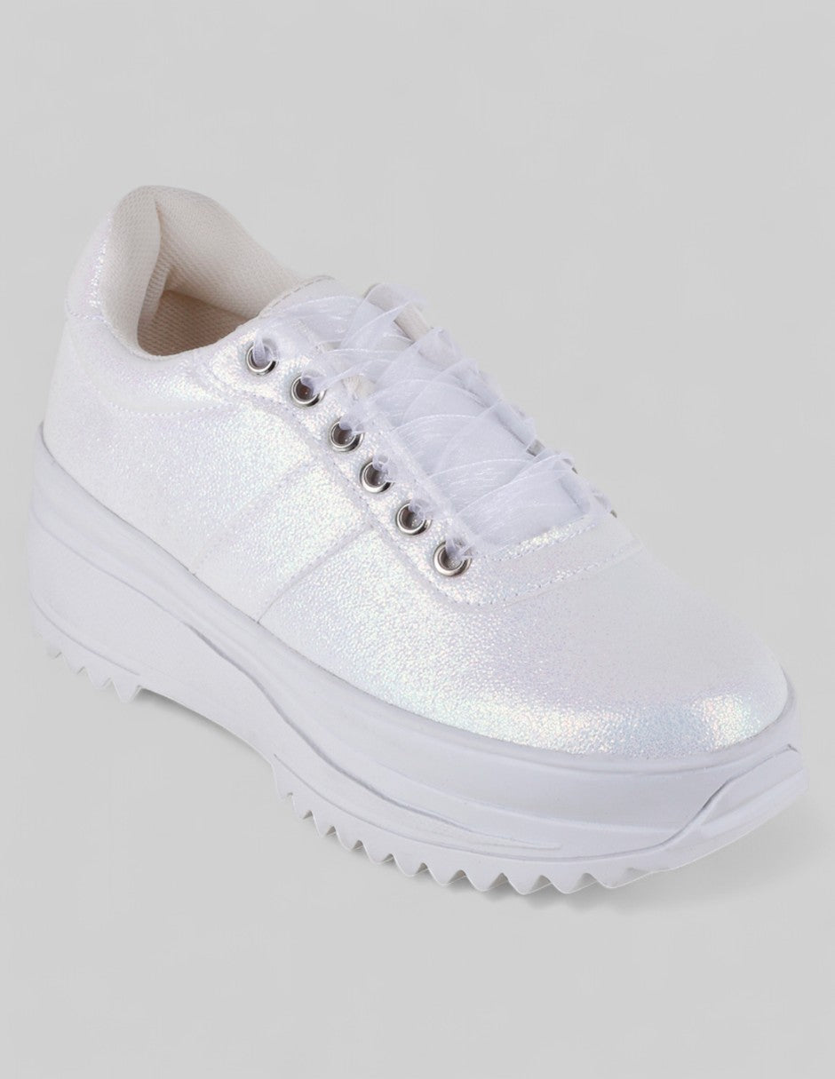 Tenis con cordones Exterior Sintético Color Blanco Para Mujer De RBCOLLECTION