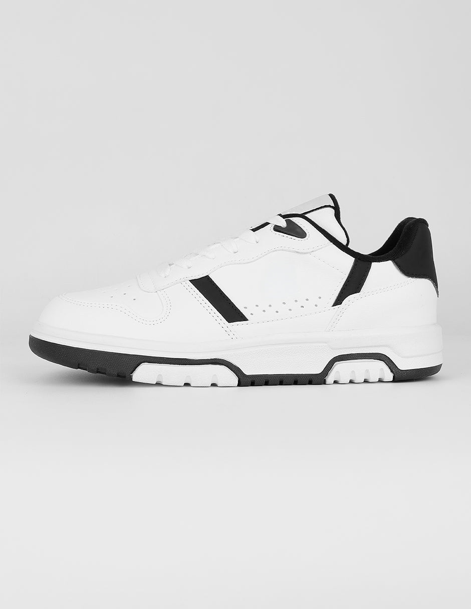 Tenis con cordones Exterior Piel vegana Color Blanco Para Mujer De RBCOLLECTION