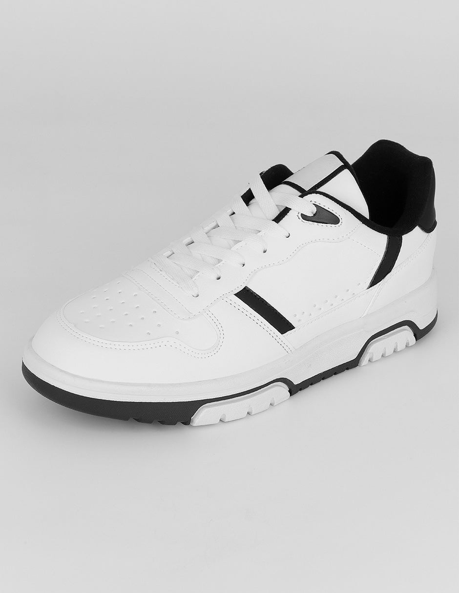 Tenis con cordones Agle en Piel vegana – Blanco