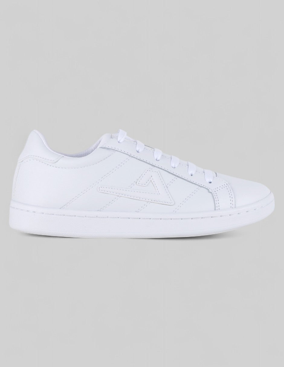 Tenis con cordones A&P en Piel vegana – Blanco