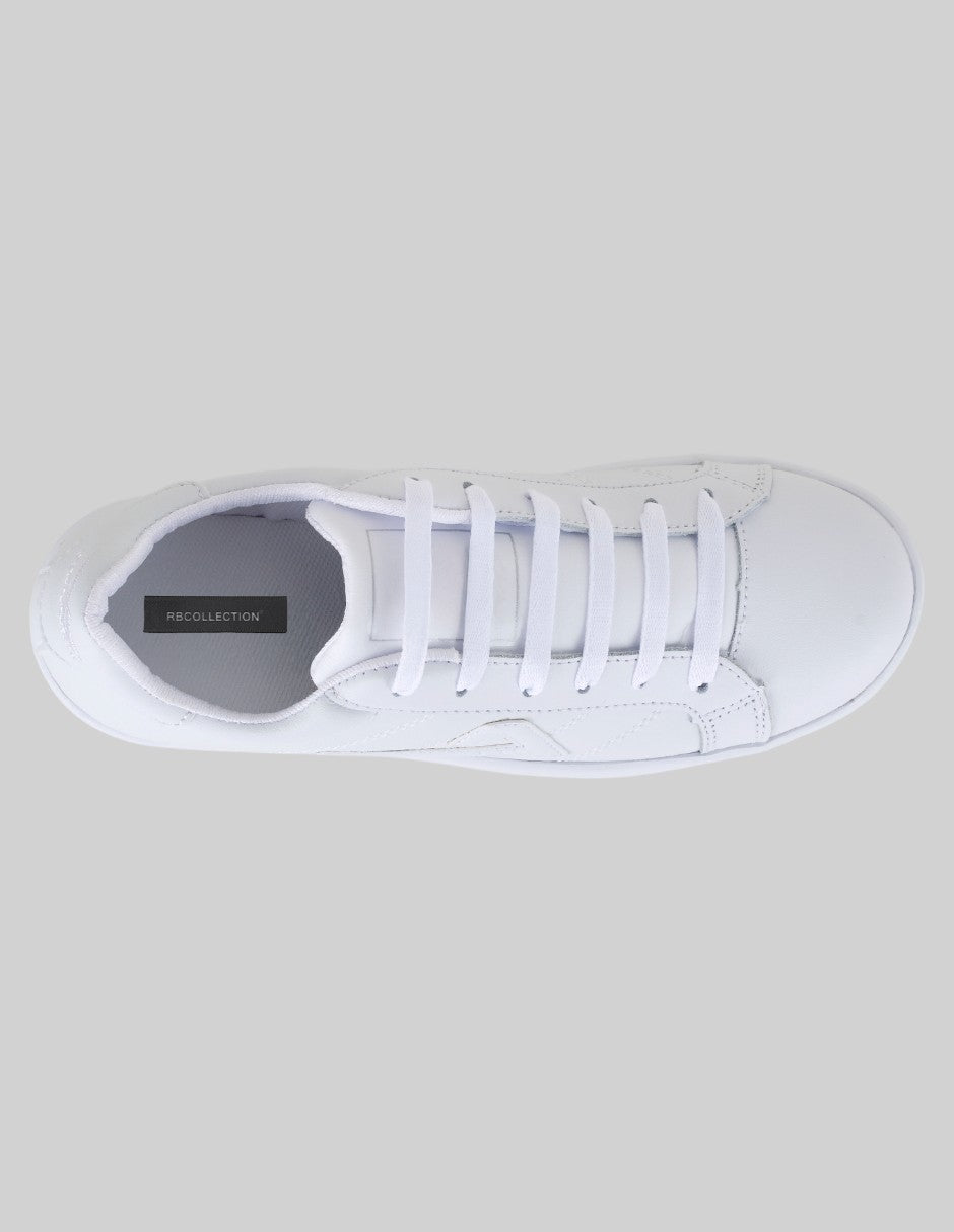 Tenis con cordones A&P en Piel vegana – Blanco