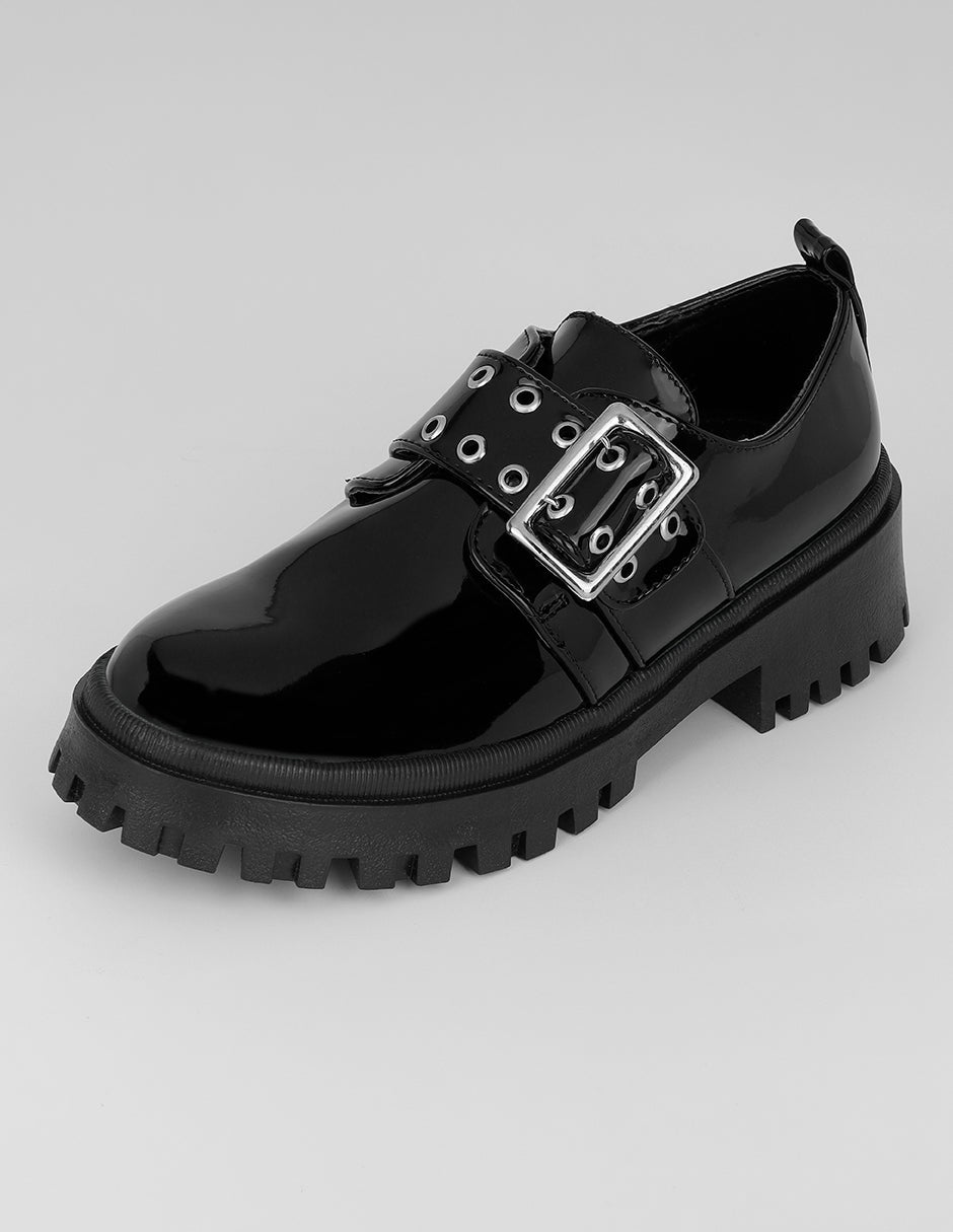 Mocasines Minna en Charol – Negro