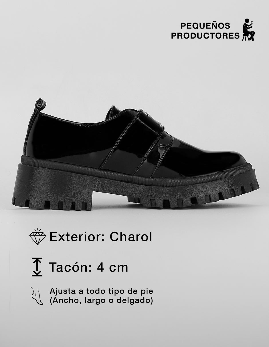 Mocasines Minna en Charol – Negro