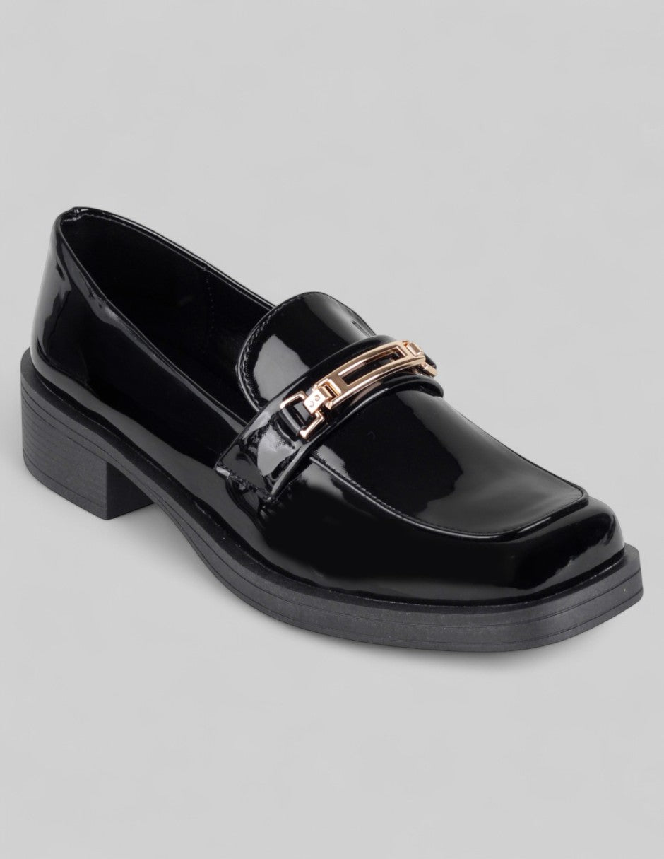 Mocasines Classy en Charol – Negro