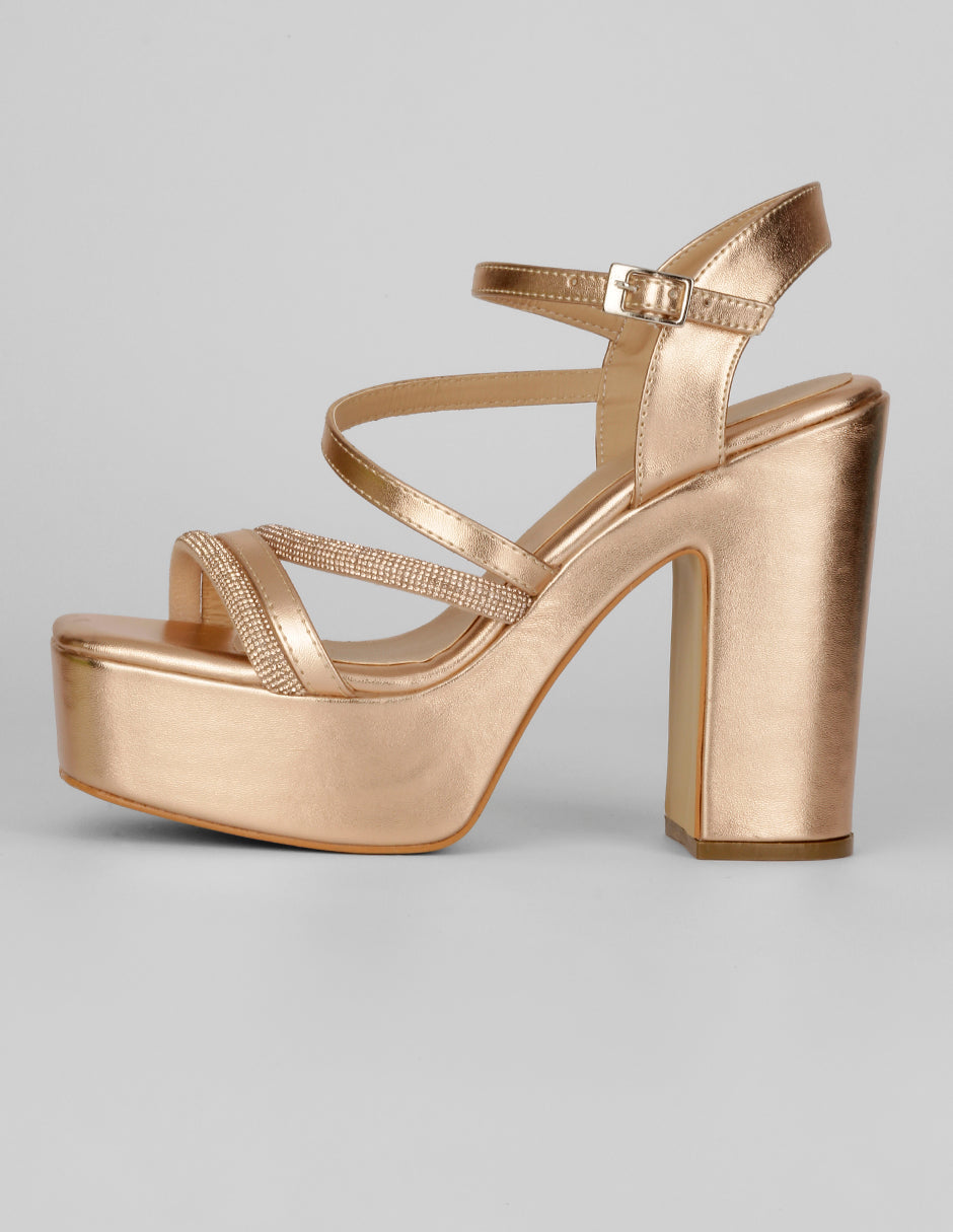 Sandalia con tacón Exterior Sintético Color Rosa Para Mujer De RBCOLLECTION