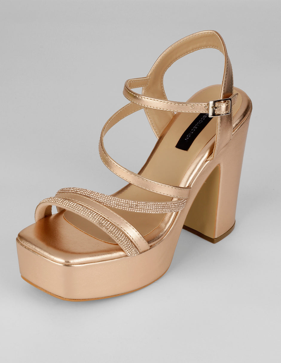 Sandalia con tacón Glowm en Sintético – Rosa