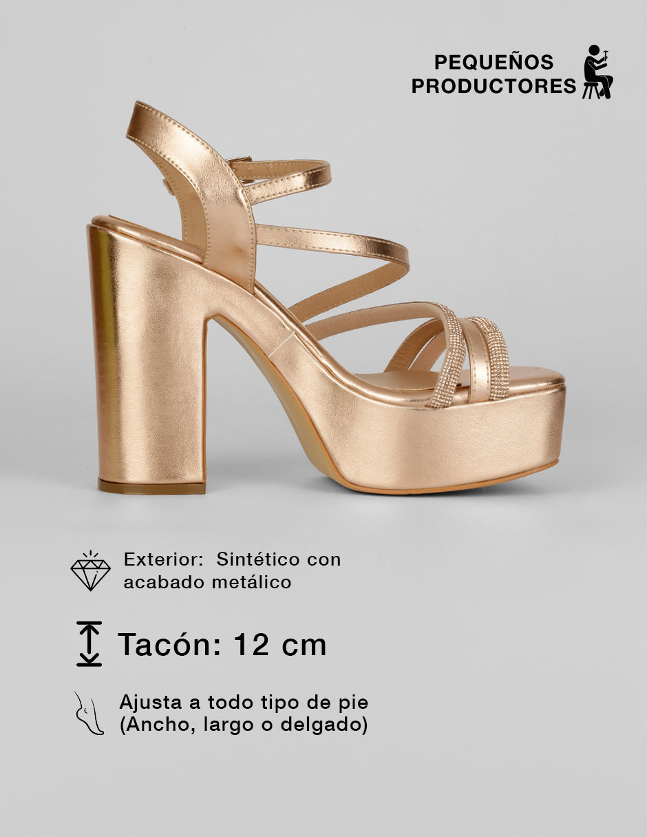 Sandalia con tacón Glowm en Sintético – Rosa