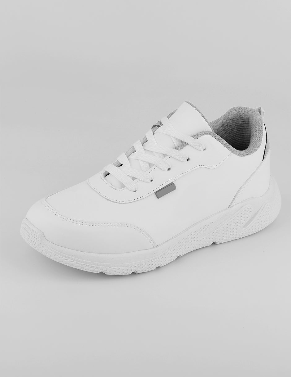 Tenis tipo deportivo   en Piel vegana – Blanco