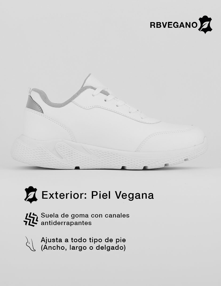 Tenis tipo deportivo   en Piel vegana – Blanco