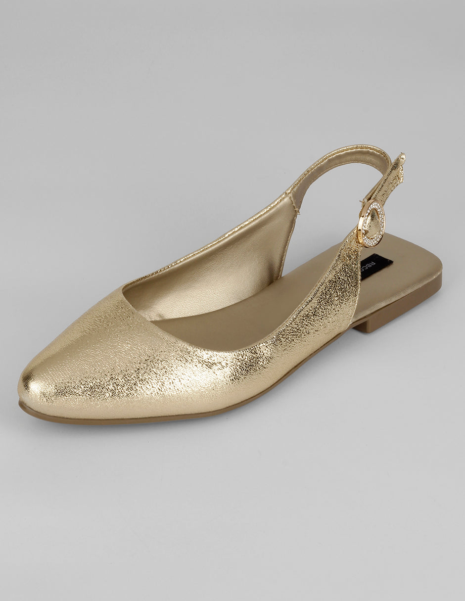Flats puntales Onne en Sintético – Dorado
