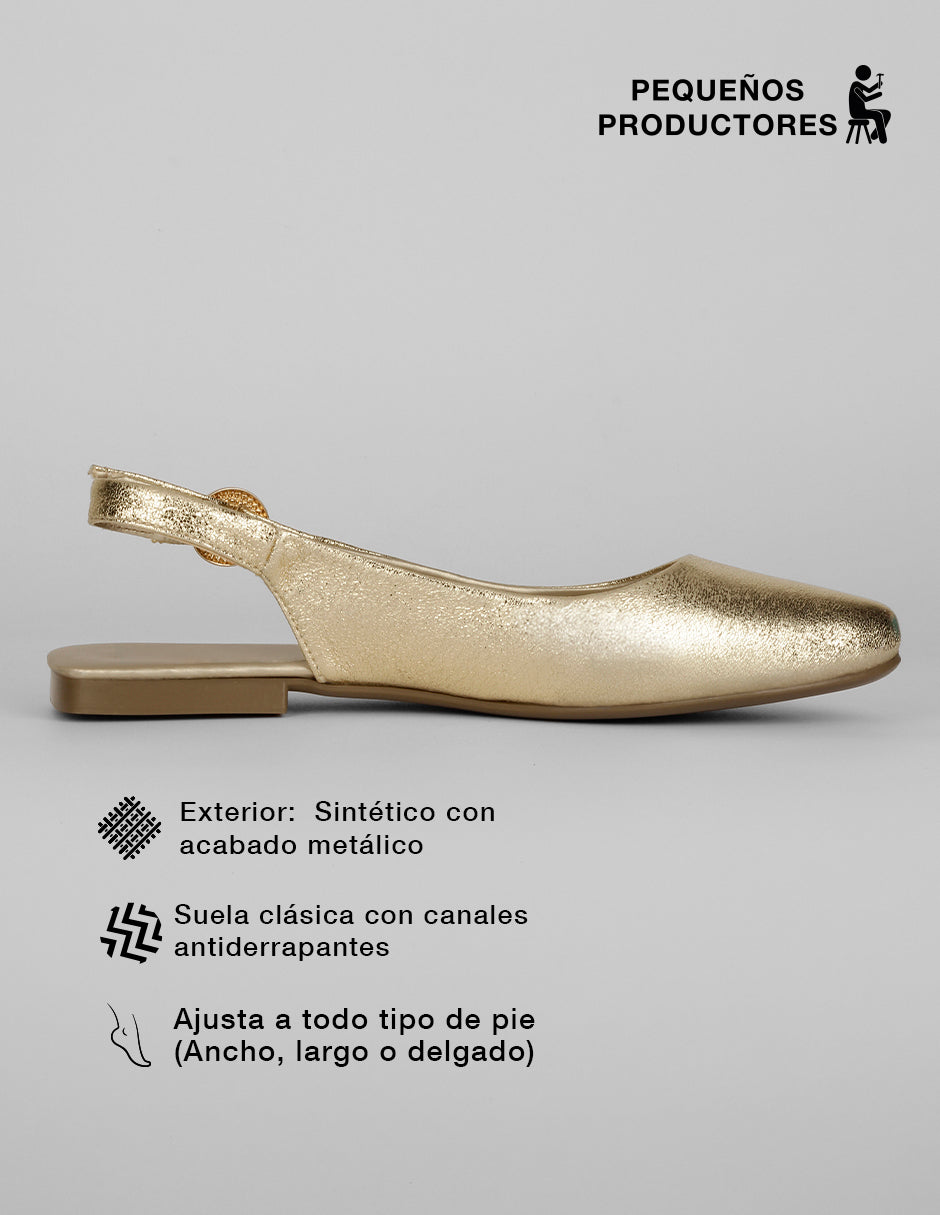 Flats puntales Onne en Sintético – Dorado