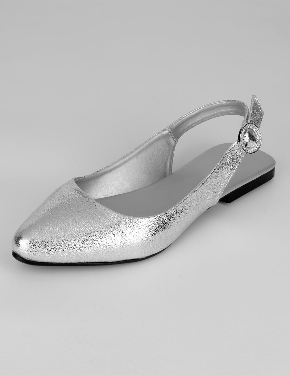 Flats puntales Onne en Sintético – Plata