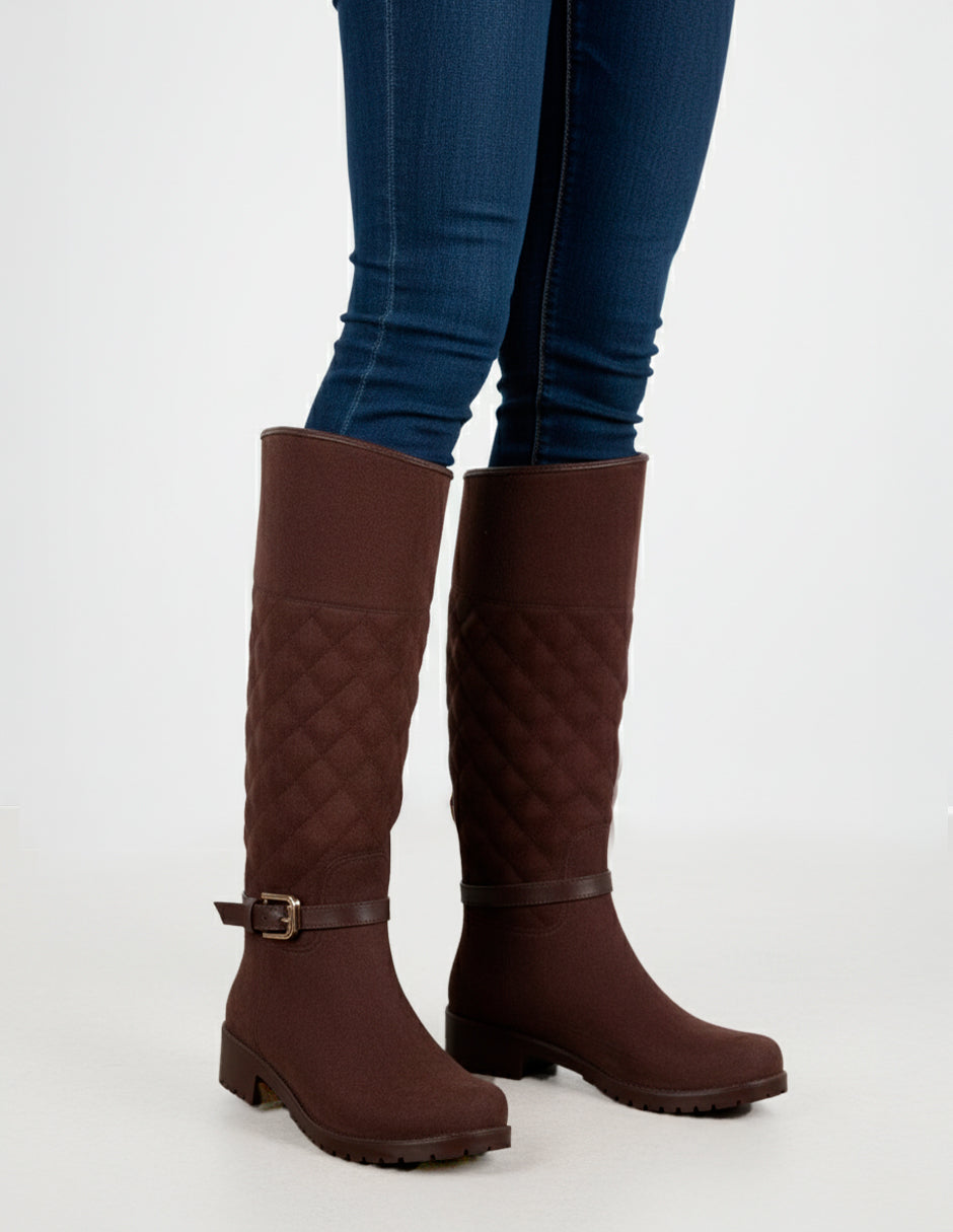 Botas altas Valk en Gamuza – Café