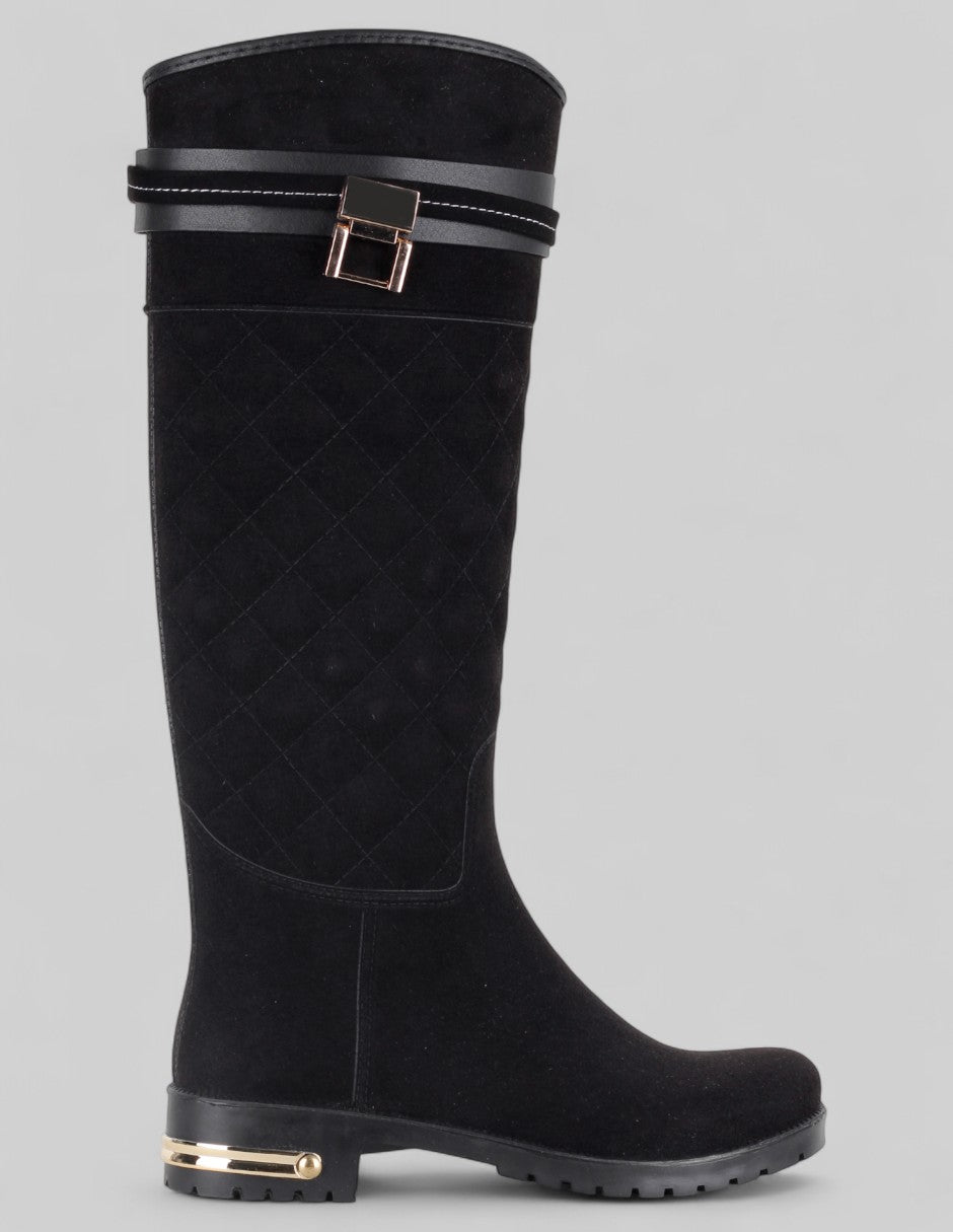 Botas altas Valk en Gamuza – Negro