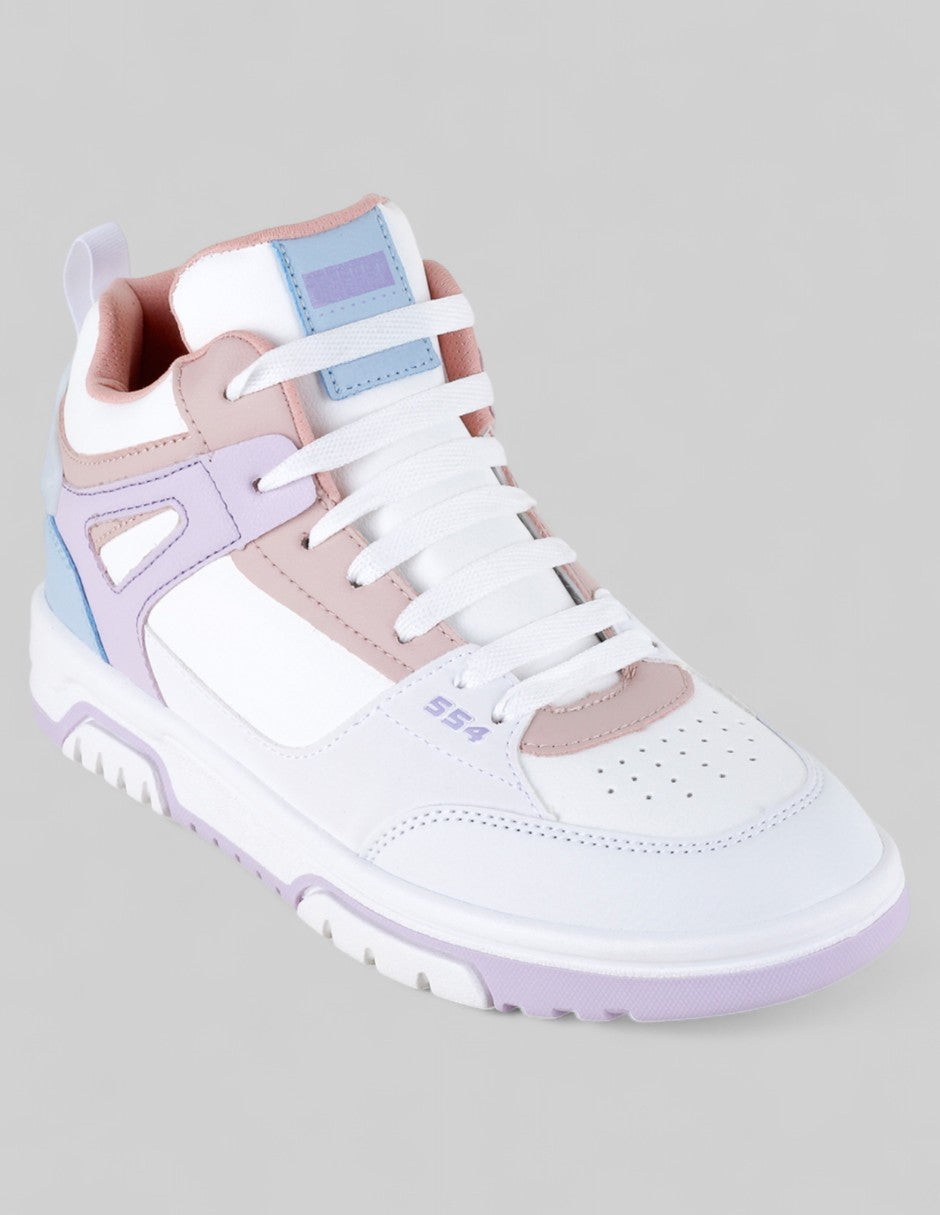 Tenis Botín Exterior Piel vegana Color Blanco Para Mujer De RBCOLLECTION