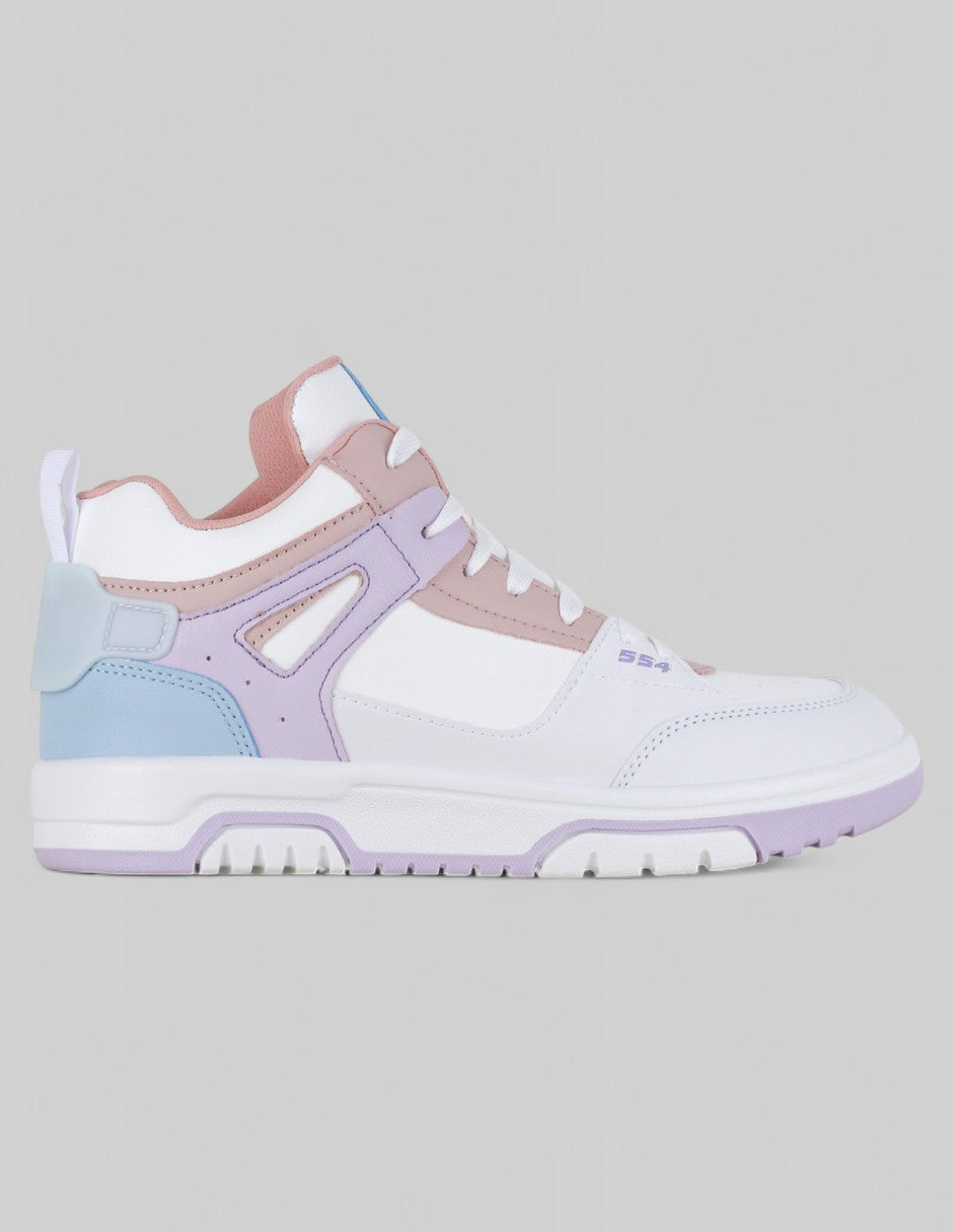 Tenis botín Agle en Piel vegana – Blanco