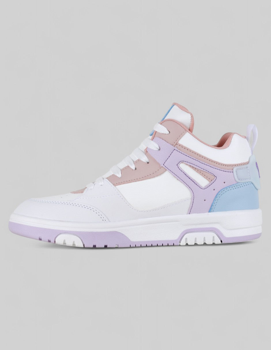 Tenis botín Agle en Piel vegana – Blanco