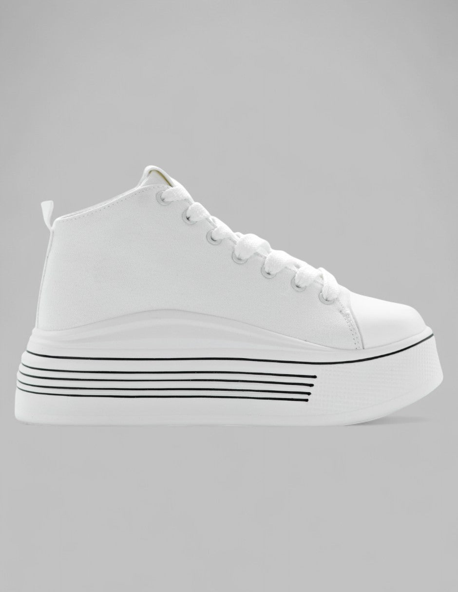 Tenis botín Italia en Textil – Blanco