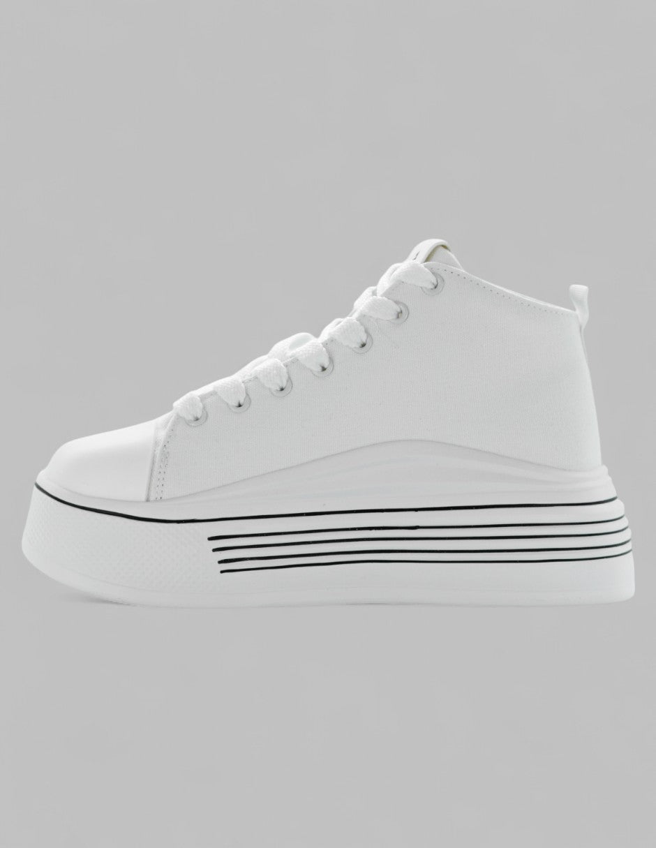 Tenis botín Italia en Textil – Blanco