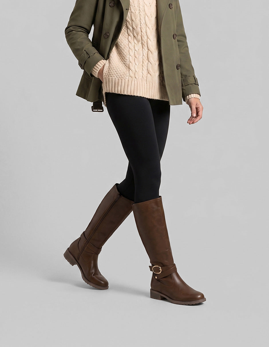Botas altas Hella en Piel vegana – Café