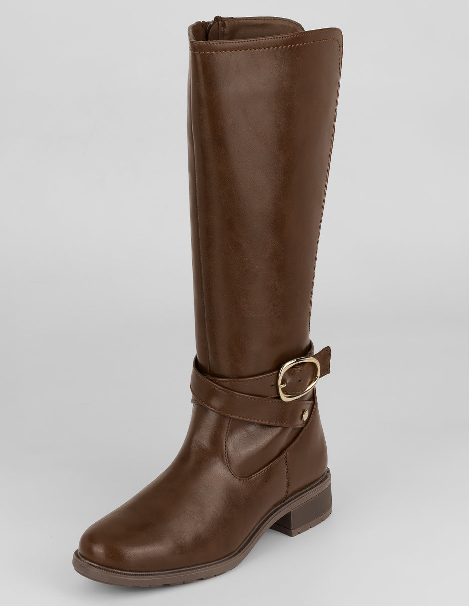 Botas altas Hella en Piel vegana – Café